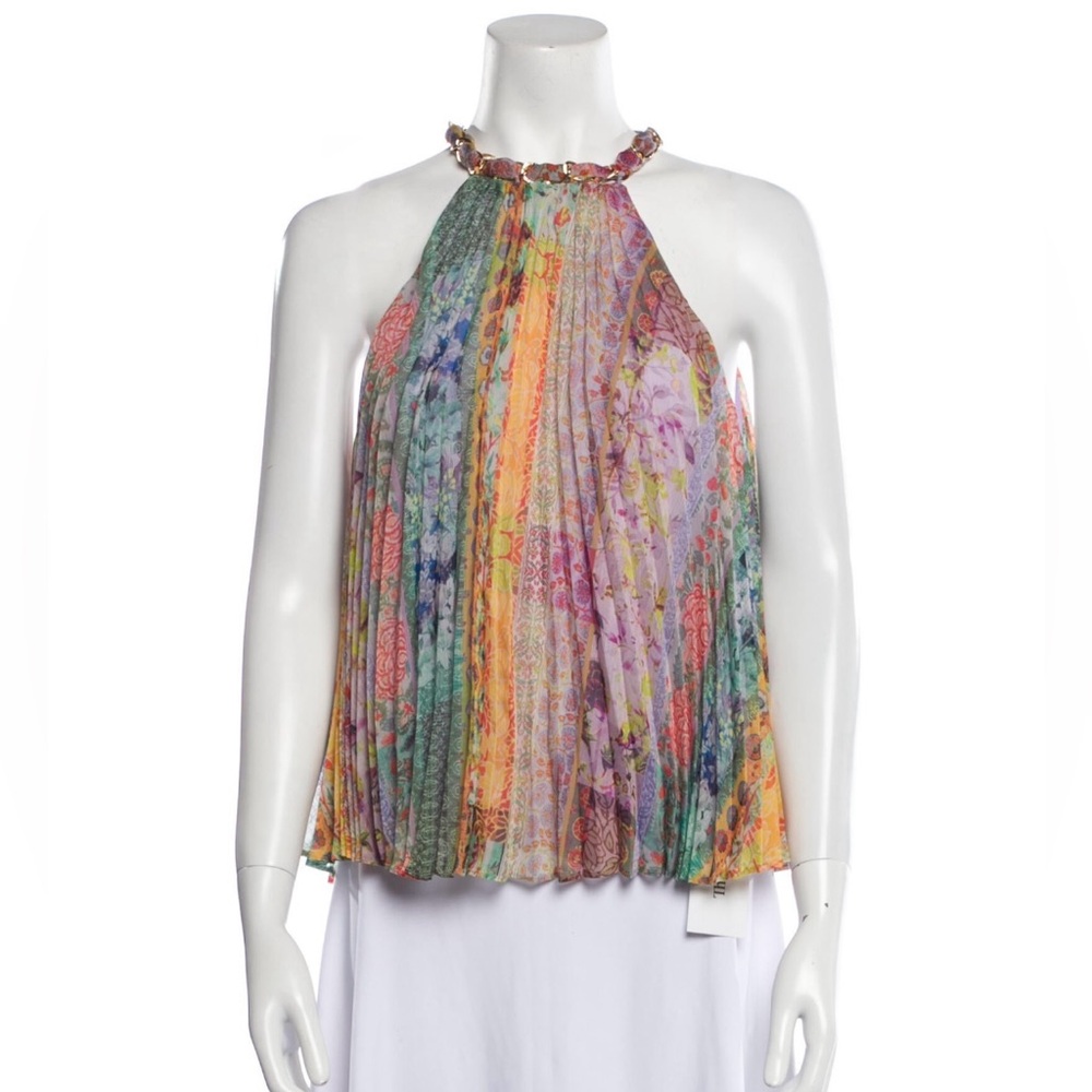 Alice + Olivia Printed Halter-neck Blouse